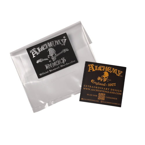 Alchemy Rocks official licensed merchandise packaging with product card and insert