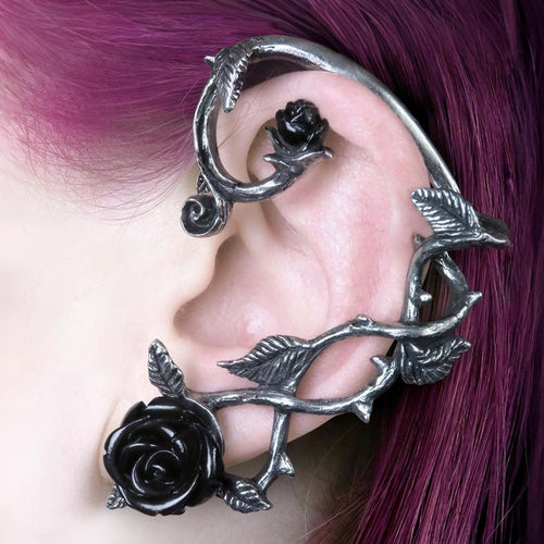 Black Rose Ear Wrap